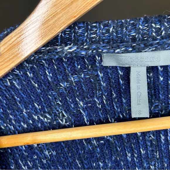 Theonne Cardigan Women Small Blue Knit Long Sleeve Open Front Sweater Preppy - Picture 7 of 7